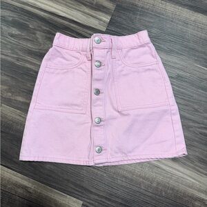 Old Navy Pink Button-Front denim-style Mini Skirt